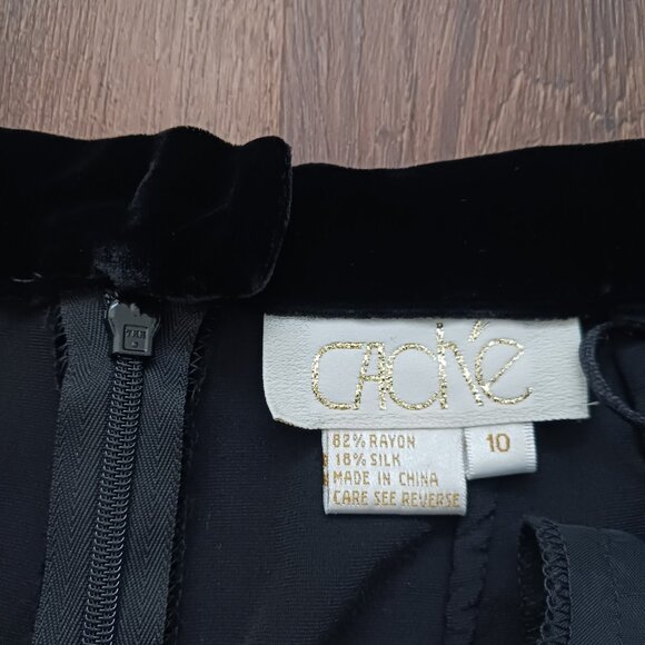 Vintage Cache Velvet Wide Leg Black Holiday Dress Pants Size 10 - Picture 4 of 6